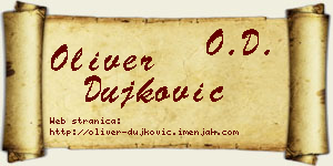 Oliver Dujković vizit kartica